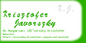 krisztofer javorszky business card